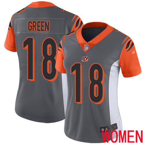 Cincinnati Bengals Limited Silver Women A J  Green Jersey NFL Footballl #18 Inverted Legend